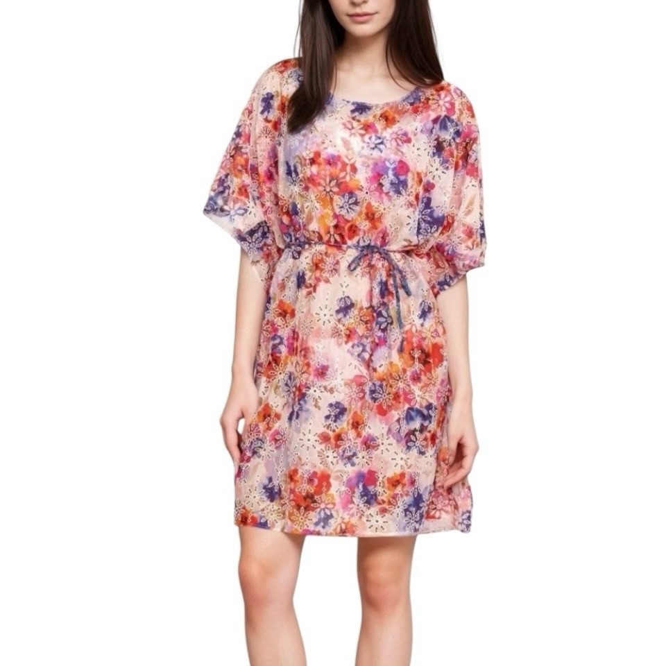 Johnny Was Summer Days Eyelet Dress L Floral Boho Nwt No Belt Cottagecore